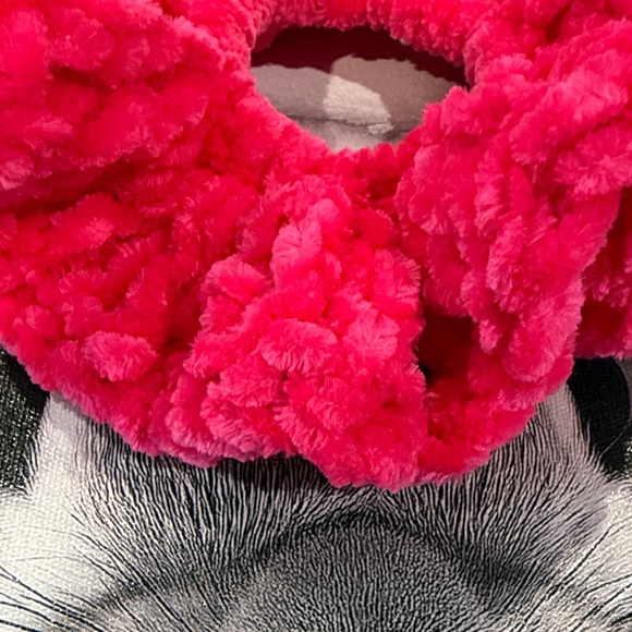 Plush Hot Pink Hair Scrunchie Set of 2 - Picture 4 of 5